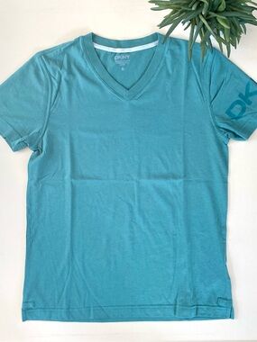 DKNY - V-Neck Green Logo Tee Shirt